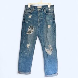 We The Free Distressed Straight Leg Jeans